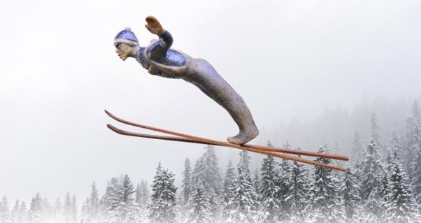 Bilde med tema skihopp tatt av Trond Are Berge (Plakatfoto)